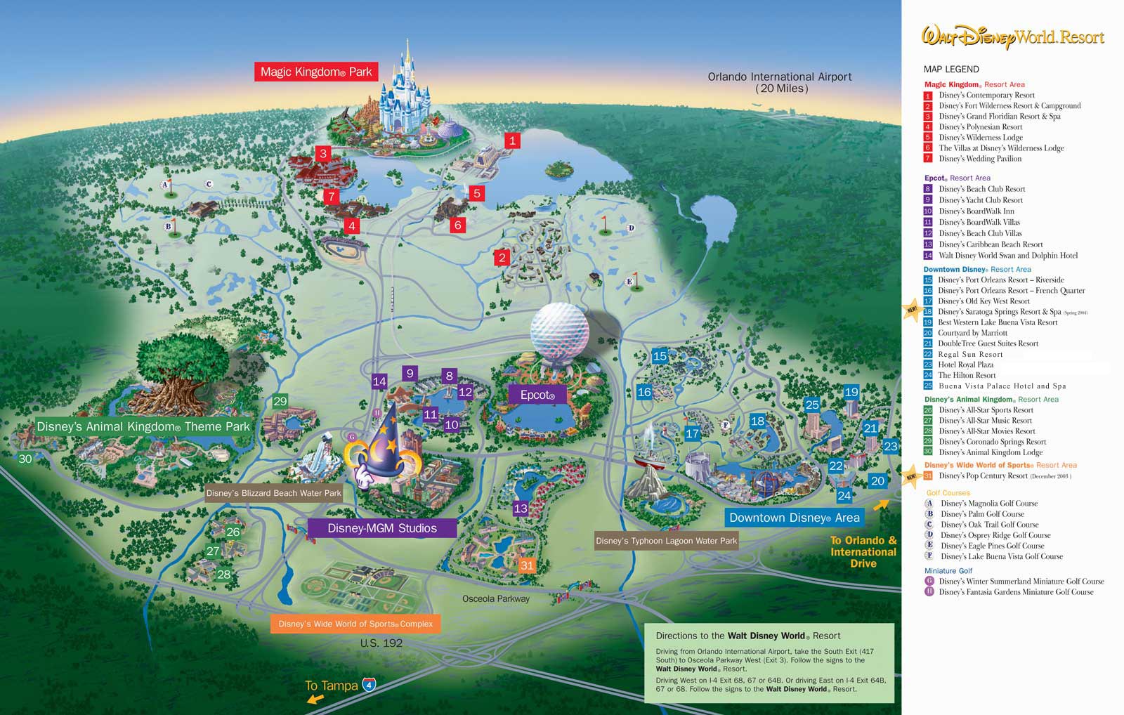 Disneyworld Map. Disney World Map. Map of the Disney World in Orlando