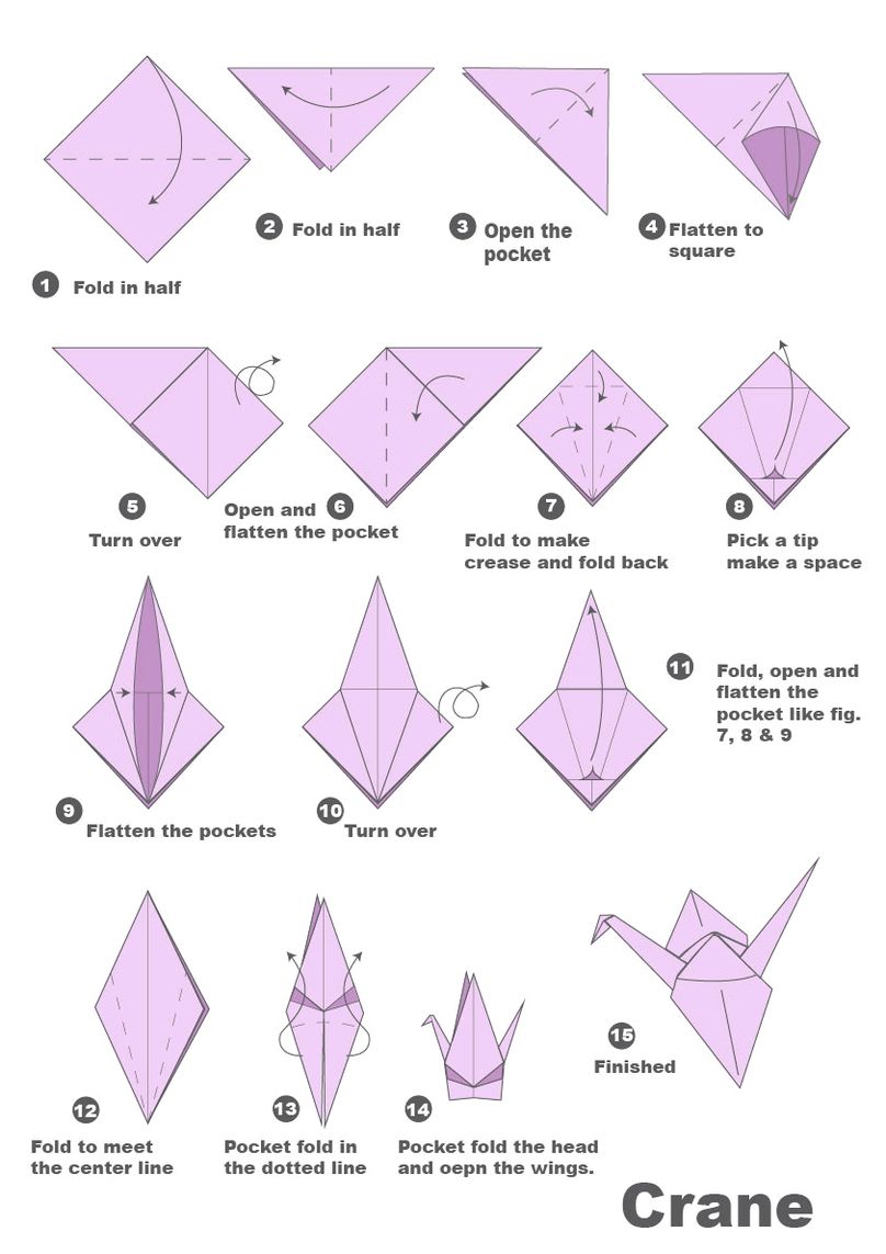 Crane origami instructions