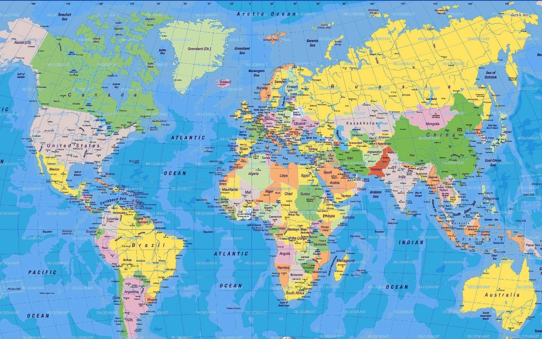 High Resolution World Map