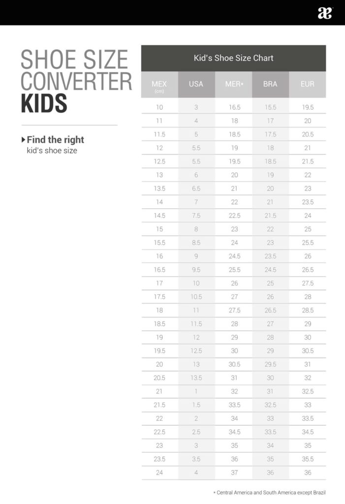 Kids shoe size conversion mexico to us - Ygraph