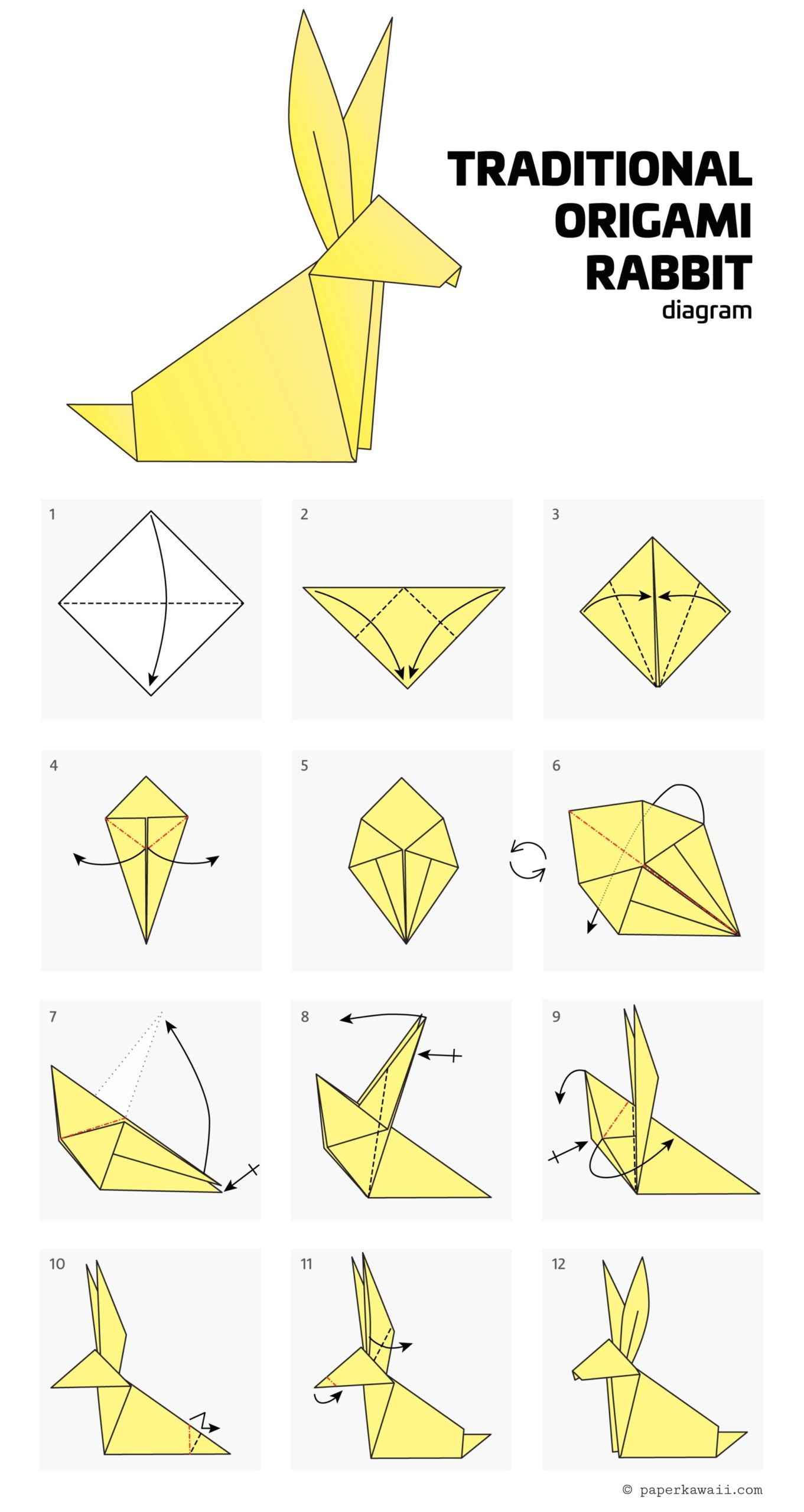 Rabbit Origami diagram