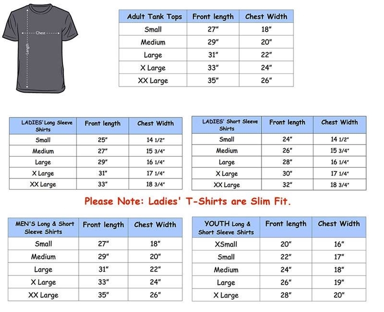 Size Chart For Shirts