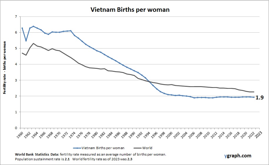 Vietnam Births per woman