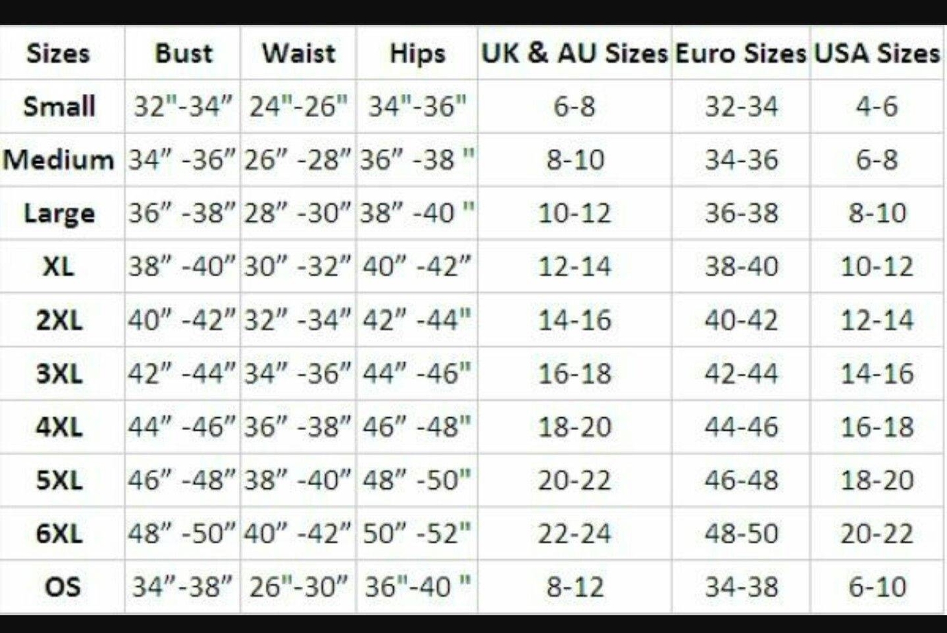 Women's Size Conversion Chart